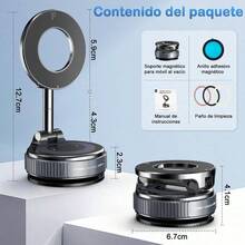 Soporte Magntico para Telfono Celular, Soporte de Telfono con Ventosa Magntica al Vaco, Soporte magntico para telfono con Ventosa de vacio Blanco - Blanco - Ver 2