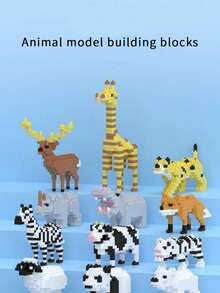 1 Peça Modelo Nanoblock DIY feito à mão, Série Animal Engraçada Ovelha/Zebra/Girafa/Urso Polar, Blocos de Construção Adultos, Presente Colecionável, Presente de Ano Novo/Aniversário
