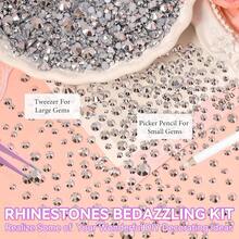 21000Pcs Silver Rhinestones For Bedazzling Kit, Mix Sizes Jelly Bedazzling Resin Gems, Silver Gems Bedazzling For Crafting, Flatback Resin Rhinestones For Craft DIY Face Makeup{"Color_name":"S20"} - S20 - 查看 5