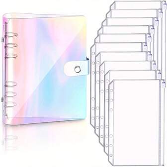 Transparent A6 Budget Binder With Zipper Envelope, Transparent Fund Manager For Easy Tracking, Includes Cash Pocket And Binder Pocket For Budgeting And Cash Management, Office Use,Savings Plan,Biweekly Savings Plan,10000 Savings Plan,Savings Strategy