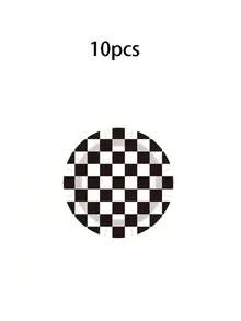 10pcs/20pcs/50pcs/80pcs Race Car Birthday Party Decorations Black And White Checkered Plates Cups And Napkins Tableware Set For Checkered Birthday Party Supplies Racing Table Decorations - Multicolor - View 10