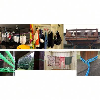 1PCS Windproof Nylon Clothesline Pink Blue Green Adjustable Clothes Drying Rope Travel Clothes Line Portable Laundry Line Suitable For Indoor And Outdoor Camping Family Hotel Nylon Clothesline Windproof Clothes Drying Rope Travel Clothes Line Portable Laundry Line Clothes Hanger Rope Suitable For Indoor And Outdoor Camping Family Hotel Random Colors