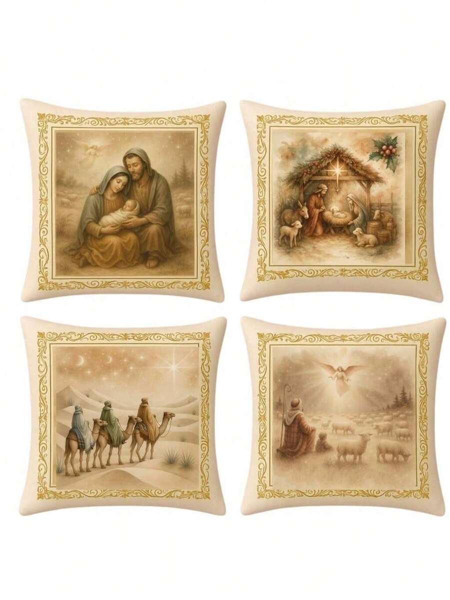 Kit 04 CHRISTMAS Pillow Covers 3D Prints 45x45 Decorative With Oxford Zipper Luxury Commemorative Dates - 26 - View 1
