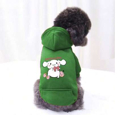Sanrio 1pc New Autumn And Winter Cat And Dog Hoodies, Cartoon Hoodies, Sports Style Pet Hoodies, Clothing And Dog Hoodies, Cartoon Hoodies, Sports Style Cat And Dog Pet Hoodies, Clothing