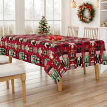 1pc Christmas Nutcracker Soldier Rectangular Durable Polyester Fabric, Suitable For Home, Kitchen, Garden, Holiday Gatherings, Weddings, Restaurants And Banquets, Wedding Season Decor, Christmas Decor - Multicolor - View 8