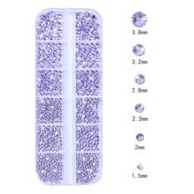 Nail Rhinestones - 3D Multi Shape Size, Flat Back, Crystals Manicure Rhinestones Charms, Light Purple Nail Gems, With Kit, For Nail Art, Bedazzling Acrylic Nails, DIY Decor{"Color_name":"9#LightPurpleNailRhinestones"} - 9#淺紫色指甲水鑽 - 查看 4