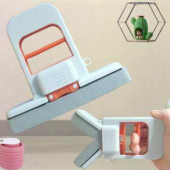 1-Piece Hands-Free Small Mop For Desktop Coffee Table Cleaning, Absorbent, Foldable, Durable Sponge Handheld Mop, Portable Mini Mop Set: Self-Squeezing Sponge Mop, Let Lazy People Clean Without Hands - Suitable For Home, Car And Office, PVC Folding Sponge Mop Head Replacement