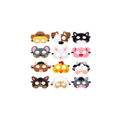 12/10pcs/Set Party Animals Felt Masks Jungle Farm Forest Animals Theme Birthday Party Favors Party Supplies For Boys Or Girls