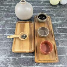 Japanisches Rosenholz rechteckiges Serviertablett, hitzebeständige Holzmaserung Platte, Brotbrett, Teetassen Halter