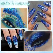 21000Pcs Black Blue AB Rhinestones For Bedazzling Kit, Mix Sizes Jelly Bedazzling Resin Gems, Gems Bedazzling For Crafting, Black Blue AB Flatback Resin Rhinestones For Craft DIY Face Makeup{"Color_name":"S27"} - S27 - 查看 8
