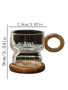 1 套 350 毫升胡桃木手柄马克杯，现代简约咖啡杯（带胡桃木杯垫），适合饮用水、牛奶、燕麦片、茶、果汁、早餐、咖啡、饮料，适用于咖啡馆、家庭、餐厅、派对、办公室，送给男朋友、女朋友、家人、老师、同事的礼物 - 彩色 - 查看 8
