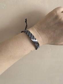 1pc Fashion Fabric Bracelet, Minimalist Braided Boho Bracelet, Unisex, Great Gift - Cotton Bracelet - View 3