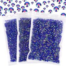 25000Pcs Capri Blue AB Rhinestones For Bedazzling Kit, 3-5mm Resin Flatback Rhinestones Bulk Bedazzle Gems Diamonds For Crafts DIY Shoes, Clothing{"Color_name":"CapriBlueAB"} - 卡普里藍AB - 查看 1