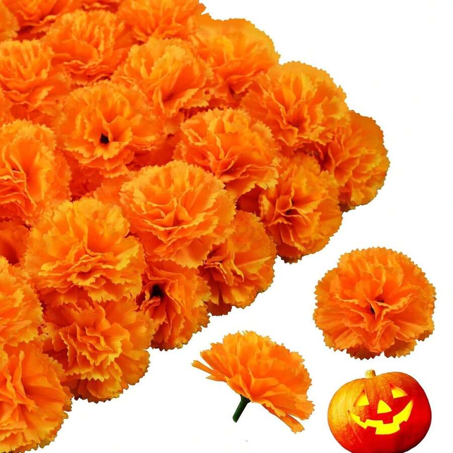 20 piezas/50 piezas de cabezas de flores de clavel de seda artificial, utilizadas para decoración del hogar y de bodas, guirnaldas de flores DIY, manualidades de guirnaldas de flores para fiestas de bodas