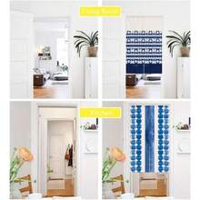 Japanese Indigo Noren Doorway Curtain Tapestry Shibori Tie Dye Pattern Door Curtain Rustic Boho  Room Divider Home Decoration 29 X 47 Inches
