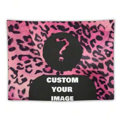 Tapiserie de fundal cu imprimeu leopard personalizată, pânză agățată pentru decorul camerei personalizate, un cadou amuzant pentru prieteni, instrumente de instalare gratuite, lavabilă, confortabilă, caldă, personalizată, unică, personalizată, ideală G