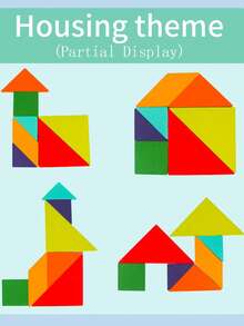 2 món đồ chơi giáo dục xếp hình Tangram mới năm 2025, bảng hình học không gian tự làm, quà tặng sinh nhật/giáng sinh/hoàn hảo cho bé trai và bé gái - Nhiều màu - Xem 11
