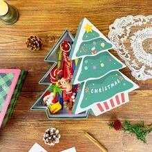 2 Einheiten Weihnachtskapazität Starker festlicher Sinn Papier Weihnachtsbaum-förmige Geschenkbox Set (Keine kostenlosen Geschenke), Weihnachtsstil grün-rosa karierter Weihnachtsbaum etc. Gestaltetes Weihnachtsbaum-förmiges Geschenkbox Set mit Klappendeckel zum Aufbewahren von Weihnachtsgeschenken und kleinen Artikeln, geeignet für Weihnachten, weihnachtsthematische Aktivitäten