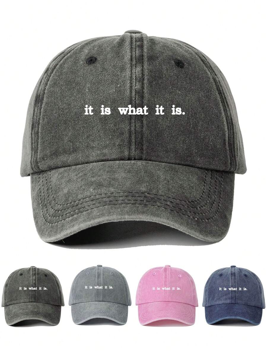 1 chiếc mũ bóng chày in chữ "It Is What It Is", mũ mềm mại, cổ điển, thoải mái, có thể điều chỉnh kích thước, nhẹ, đa năng, mũ lưỡi trai cổ điển dành cho bố, thích hợp cho các môn thể thao ngoài trời, đội hàng ngày, tụ tập, đi nghỉ, quà tặng hoàn hảo cho gia đình và bạn bè - Nhiều màu - Xem 1