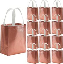 Tosnail 40 Pack 10 X 8 Inch Reusable Grocery Bags Shopping Tote Bag With Handle Present Bag Bag Weddings, Birthdays, Party, Event - Gold