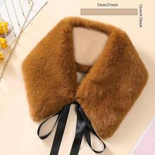 1pc Women Faux Fur Collar, Ideal For Coats & Down Jackets, Autumn/Winter - Multicolor 2 - View 7