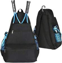 Bolsa de Tenis, Mochila de Tenis Para Mujeres y Hombres, Bolsa de Tenis Mochila Padel, para Raquetas Bádminton, Squash, Pickleball, Pelotas y Otros Accesorios Deportivos. - Negro - Ver 13