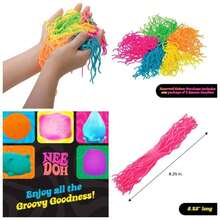 NeeDoh Ramen Noodlies - Sensory Squeeze - Contains 5 Noodle Clumps - 8.5 Long - Multicolored Pack Of 1