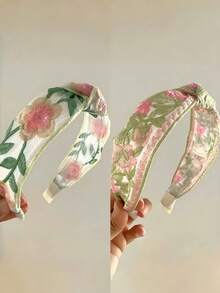 3pcs Floral Embroidered Headbands For Girls, Versatile & Elegant For Daily Wear, Work, Beach, Great Gift For Friends ,Makeup ,Hair Band ,Diadema ,Hair Hoop