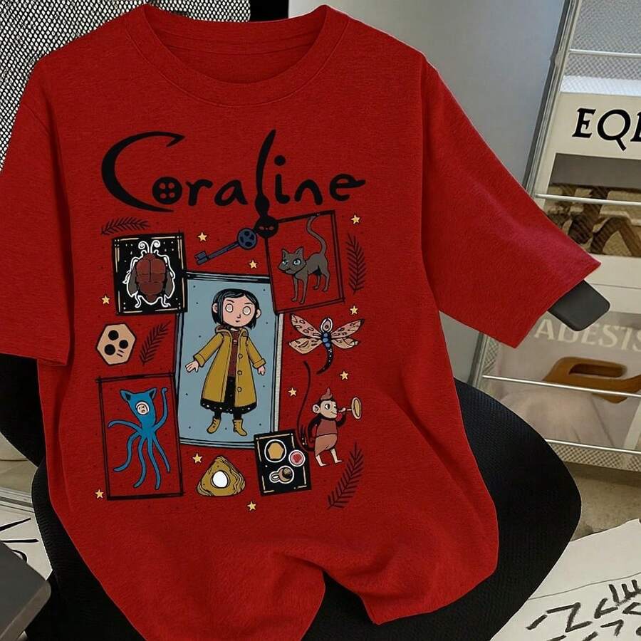 Unisex T-Shirt, Cartoon, Movie, 100% Cotton - Red - View 1