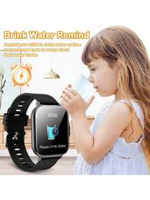 2025 Smartwatch für Kinder mit Silikonarmband, 1,83-Zoll HD-Bildschirm mit Vollbildberührung, über 100 Sportmodi, Wecker, Anrufinfo-Benachrichtigung, für Android und iOS Smartphones, perfektes Geschenk für Feste