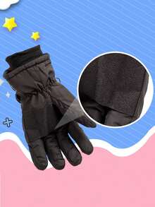 1 Paar Kinder Wasserdichte Warme Schneehandschuhe, Winddichte Skihandschuhe mit Fingern für Jungen und Mädchen, Herbst/Winter