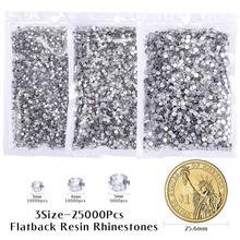 25000Pcs Clear Rhinestones For Bedazzling Kit, 3-5mm Resin Flatback Rhinestones Bulk Bedazzle Gems Diamonds For Crafts DIY Shoes, Clothing{"Color_name":"Clear"} - Clear - 查看 8