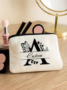 1 件定制名字化妆包，男女个性化化妆包，伴郎/伴娘定制旅行化妆包，毕业礼物，父亲节，婚礼，生日，丈夫，浴室收纳袋，多用途学生宿舍收纳袋 - 多色 - 查看 5