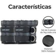 Pesas para Muñeca y Tobillo con Correa Ajustable Rellenas de Hierro Resistentes y de Agarre  - Polainas para Ejercicio de 1 Kg Set 2 Piezas - 1 - Ver 5