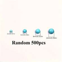 50/500pcs Natural Turquoise Beads, 4-10mm Round Gemstone, Loose Beads With Elastic Cord, For Bracelet And Necklace DIY