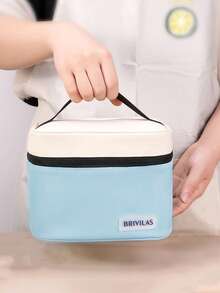 Grand sac isotherme pour le déjeuner avec poignée, boîte de rangement alimentaire étanche, boîte à lunch portable et réutilisable pour le bureau, le travail et l'école, design unisexe - Multicolore - Voir 6
