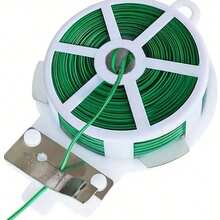 Durable Green Garden Rope 100 Meters - Multi-Functional Plastic Iron Plant Support Suitable For Climbing Roses And Vines, Including Cutting Tools - Ideal For Flower Fixers And Climbing Plant Holders