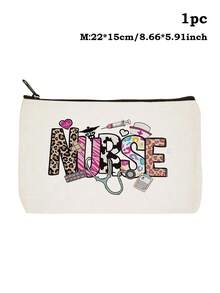护士主题化妆包及旅行必备包，耐用白色拉链包，适合医护人员使用，轻便涤纶材质，可收纳化妆品、洗漱用品、铅笔盒等，是送给女性的理想礼物，也是圣诞礼物的完美之选。此外，它还可用作药品收纳包、旅行药品收纳袋、户外便携式旅行必备急救包。 - 彩色 - 查看 12