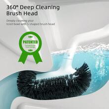Toilet Brush And Holder Set: Durable Materials Toilet Brush WaterResistant And Easy To Dry Toilet Brush Set Toilet Brush SpaceSaving Design Suitable For Bathroom Cleaning Value Pack - White - View 3