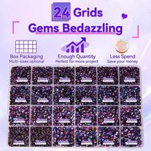 21000Pcs Purple Black Rhinestones For Bedazzling Kit, Mix Sizes Jelly Bedazzling Resin Gems, Gems Bedazzling For Crafting, Flatback Resin Rhinestones For Craft DIY Face Makeup{"Color_name":"S22"} - S22 - 查看 4