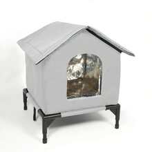 Casa para gatos de exterior, refugio para gatos de invierno a prueba de agua y humedad, fácil de limpiar, adecuado para mascotas, de Wanderingsgrange - Gris - Ver 15