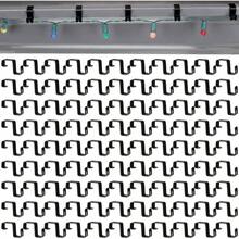 50 Pcs Gutter Clips Hanging Outdoor Lights Aluminum Gutter Hooks Weatherproof String Hangers Holiday Halloween Xmas Decoration Silver