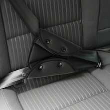 Cinturón de  Ajustador, Firme Auto Hombro Cubierta protectora para cinturon de auto,firme auto hombro correa para el cuello de Tela de Malla de Aire Transpirable (Negro-1) - Negro-1 - Ver 9