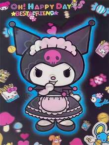 SANRIO 1张无框Hello Kitty Kuromi海报，艺术品，家居装饰，易于悬挂，适合客厅、办公室和家居装饰，具有艺术价值，是房间装饰的完美选择 - 彩色 - 查看 12