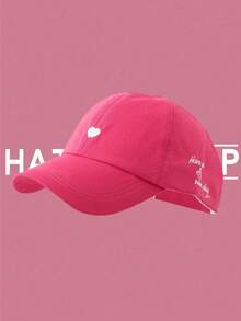1 Women's Heart-Shaped Embroidered Ponytail Hole Top Baseball Cap, Summer Multifunctional Sun Hat. - Multicolor - View 8