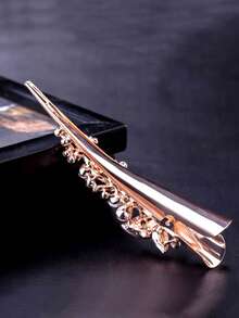 1pc Women's Luxury Rhinestone Butterfly Metal Alloy Hair Clip, Elegant Palace Style Zinc Alloy Hair Barrette Suitable For Daily Wear, Claw Clips