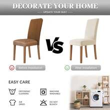 1/4/6pcs Velvet Stretch Dining Chair Covers, Universal Elastic Adjustable Chair Slipcovers, Super Soft & Comfortable, Home Decor For Dining Room & Living Room - Multicolor - View 6