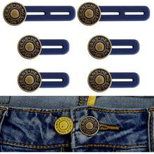 6 件牛仔裤纽扣延长器，男女通用裤子腰部延长纽扣，无缝即时腰带延长纽扣，金属和硅胶牛仔裤领 - 銅色 - 查看 9
