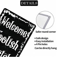 Generic Vintage Halloween Metal Sign Welcome Foolish Mortals Tin Sign Gothic Halloween Front Door Decor Signs For Home Patio Cafe Bar 8x12 Inch - P4 - 查看 8