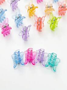 20pcs Mini Butterfly Hair Clips, Plastic Candy Color Hair Clips For Bangs & Flyaways